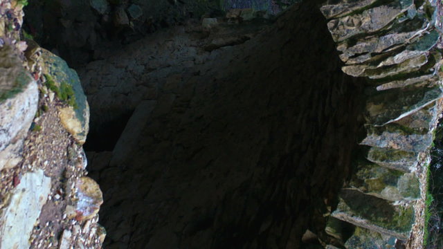 Stock Video Footage panorama of an ancient underground archway shot in Israel at 4k with Red.