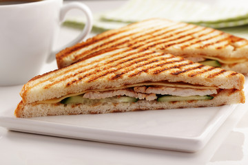 Sandwiches and coffee