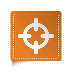 White flat Scope icon on orange sticker