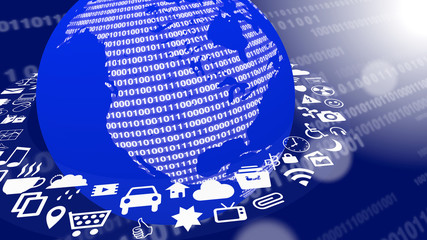 IOT concept globe with icons ring