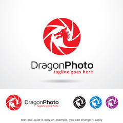 Obraz premium Dragon Photo Logo Template Design Vector 