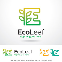 Eco Leaf Letter E Logo Template Design Vector 