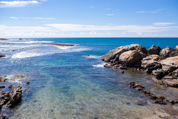 stones on the beach at sunset in Sri Lanka