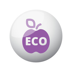 Flat purple Apple icon on 3d sphere