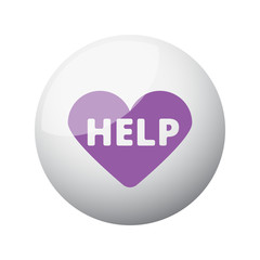 Flat purple Defibrillator  icon on 3d sphere