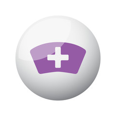 Obraz premium Flat purple Nurse icon on 3d sphere
