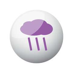 Flat purple Rain icon on 3d sphere