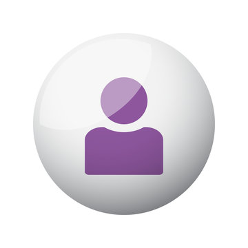 Flat purple Profile icon on 3d sphere