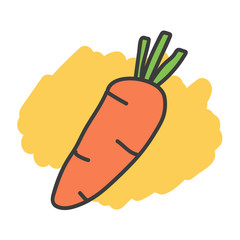 Cartoon doodle carrot.