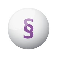 Flat purple Paragraph icon on 3d sphere