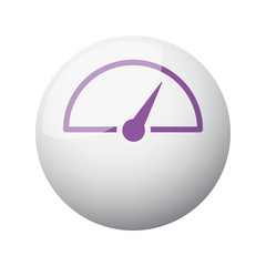 Flat purple Speed Meter icon on 3d sphere