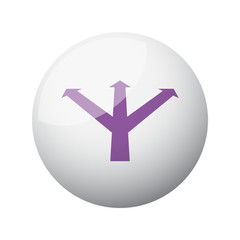 Obraz premium Flat purple Strategy icon on 3d sphere