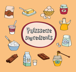 Patisserie ingredients set