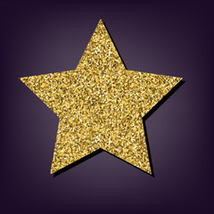 Golden style icon on perple background