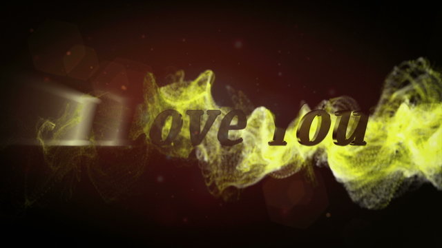 I Love You Text in Particles, 4k
