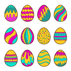 Set of painted easter eggs