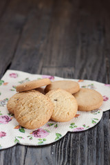 homemade cookies on rustic wooden table