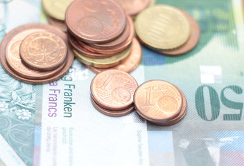Euro coins money close up