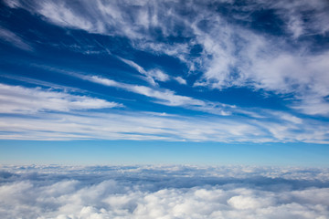 Obraz premium Blue Sky and White Clouds - Aerial view