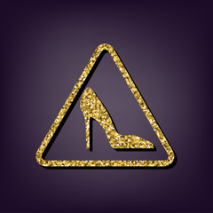 Golden style icon on perple background