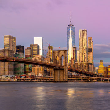 New York City - moning view of Manhattan, gentle colors