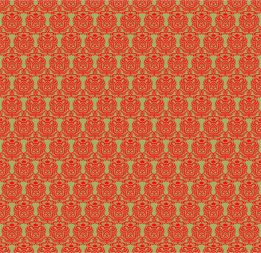 Red And Green Damask Pattern