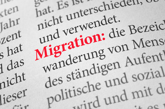 Wörterbuch mit dem Begriff Migration