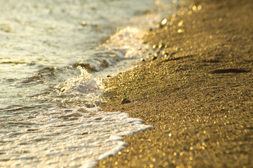 Fototapeta na wymiar Sea beach in the sunset