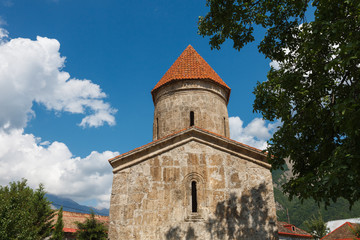 Fototapeta na wymiar Old Albanian church in Kish Azerbaijan