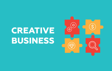Creative business concept background. Solution and success, strategy and puzzle design