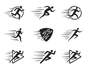 Running Man Icons with Motion Trails