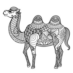 zentangle camel for coloring book for adult and other decorations