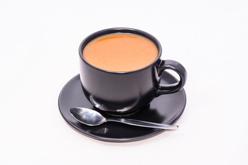 coffee cup over white background