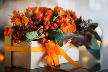 flowers on table