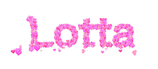 Lotta female name set with hearts type design