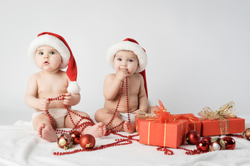 kids in Santa's hats