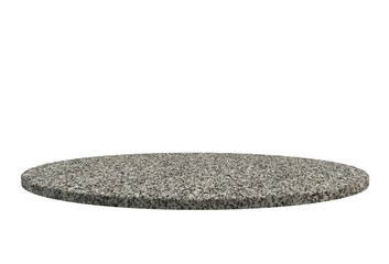 Obraz premium Empty top of stone table or counter isolated on white background. For product display