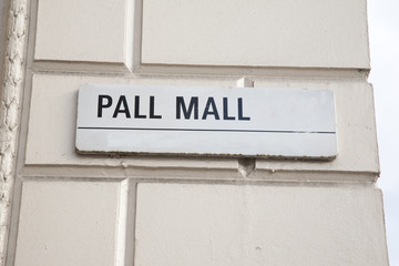 Pall Mall Street Sign, London, England, UK, Britian