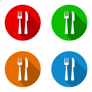 vector set colorful flat icons restaurant