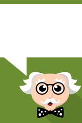 science professor cartoon character with speech bubble