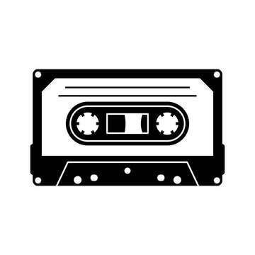 recommend clip art: Cassette silhouette icon
