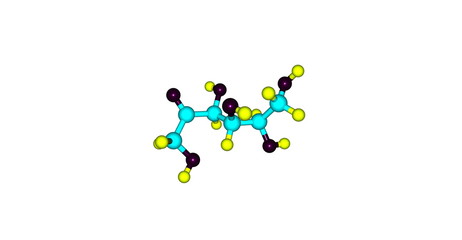 Fructose molecular structure isolated on white