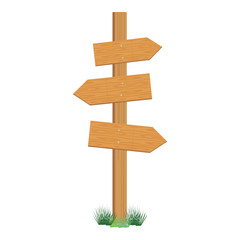 Wooden sign post