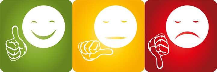 Männchen, Gesicht und Hand, Smiley, Bewertung