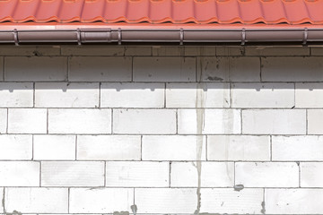 White block bricks of a newly built house.