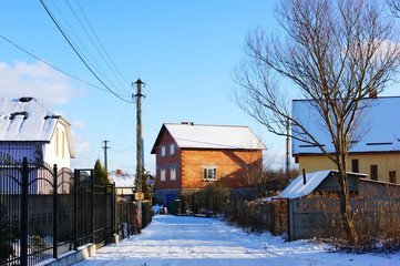 Fototapeta na wymiar Winter in the village