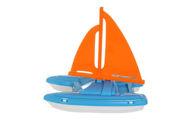 isolated toy sail boat
