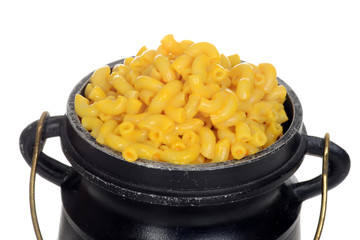 macro macaroni and cheese in pot