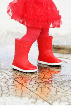 Red Rain Boots