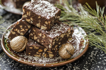 Chocolate fudge with nuts  from Nigella Lawson   